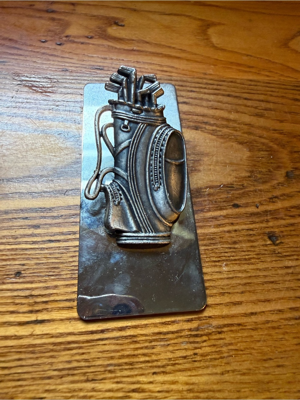Vintage Pewter Golf Bag Memo or Money Clip